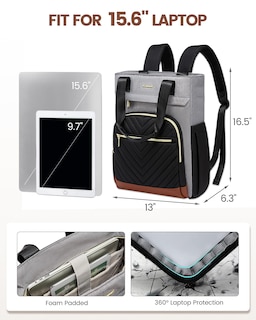 Foto 3 | Foto 3 | Mochila para Laptop Lovevook 15.6 Pulgadas Negra - Venta Internacional
