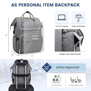 Foto 4 | Foto 4 | Mochila para Laptop Lovevook 15.6 Pulgadas Impermeable Gris - Venta Internacional