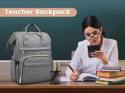Foto 7 | Foto 7 | Mochila para Laptop Lovevook 15.6 Pulgadas Impermeable Gris - Venta Internacional