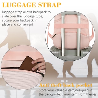 Foto 4 | Foto 4 | Mochila Matein para Laptop de 15.6 Pulgadas con Puerto USB Rosa - Venta Internacional