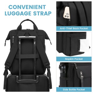Foto 3 | Foto 3 | Mochila para Portátil Lovevook para Mujer de 15,6 Pulgadas con Puerto USB Negro - Venta Internacional