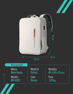 Foto 7 | Foto 7 | Mochila de Viaje Mark Ryden MR9202 Repelente al Agua