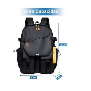 Foto 4 | Foto 4 | Mochila Para Laptop Impermeable Belug, Bolsa Negro Detalles Naranja