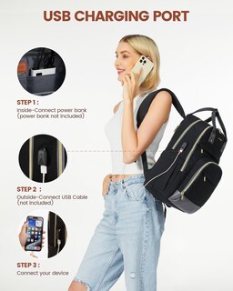 Foto 6 | Foto 6 | Mochila Para Portátil Lovevook Para Mujer/hombre De 15.6 Pulgadas, Negro Y Gris - Venta Internacional.