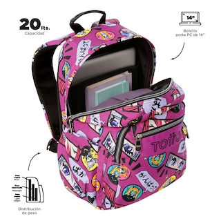 Foto 3 | Foto 4 | Mochila para Laptop de 14 Pulgadas Totto Rosa