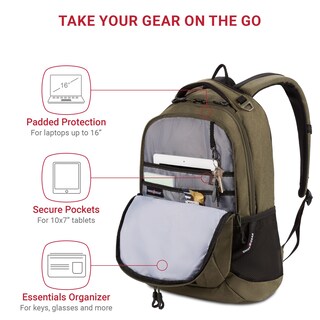 Foto 2 | Foto 2 | Mochila Para Portátil Swissgear Cecil 5505 Olive 18 Pulgadas - Venta Internacional.