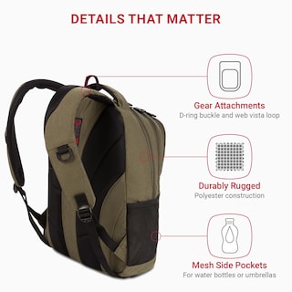 Foto 3 | Foto 3 | Mochila Para Portátil Swissgear Cecil 5505 Olive 18 Pulgadas - Venta Internacional.
