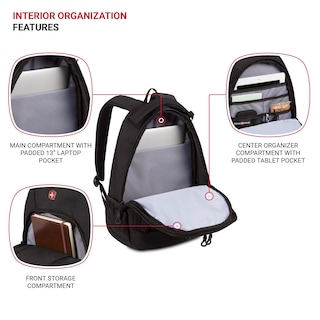 Foto 4 | Foto 4 | Mochila Swissgear 1186 Bungee Black Para Portátil De 13 Pulgadas - Venta Internacional.