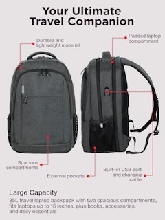 Foto 4 | Foto 4 | Mochila Portátil Lenovo B325 Gris Resistente Al Agua De 17 Pulgadas - Venta Internacional.