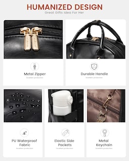 Foto 5 | Foto 5 | Mochila Para Portátil Lovevook Vintage De Piel Sintética De 15 6 Pulgadas Negra 25 L - Venta Internacional.