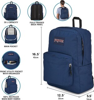 Foto 7 | Foto 7 | Mochila Jansport Superbreak Plus Con Funda Para Portátil De 15 Pulgadas - Venta Internacional.