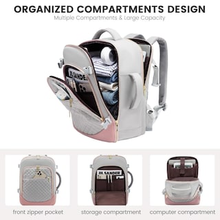 Foto 4 | Foto 4 | Mochila De Viaje Lovevook Para Mujer Portátil De 17 3'' Gris-rosa - Venta Internacional.