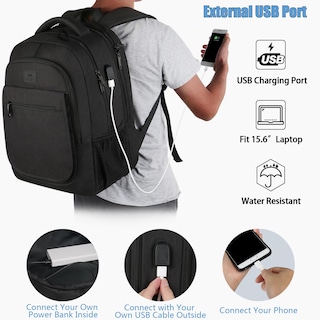 Foto 3 | Foto 3 | Mochila Matein College Large Travel Con Usb De 17 3'' Para Portátil - Venta Internacional.