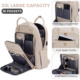 Foto 5 | Foto 5 | Mochila Para Portátil Lovevook Resistente Al Agua Para Mujer De 15.6 Pulgadas - Venta Internacional.