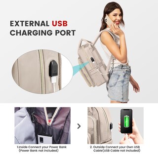 Foto 6 | Foto 6 | Mochila Para Portátil Lovevook Resistente Al Agua Para Mujer De 15.6 Pulgadas - Venta Internacional.