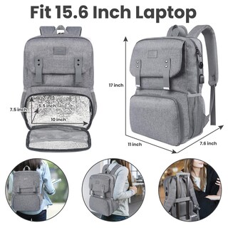 Foto 5 | Foto 5 | Mochila Térmica Matein Para Mujer Portátil De 15 6 Pulgadas Color Gris - Venta Internacional.