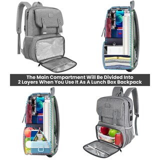 Foto 6 | Foto 6 | Mochila Térmica Matein Para Mujer Portátil De 15 6 Pulgadas Color Gris - Venta Internacional.