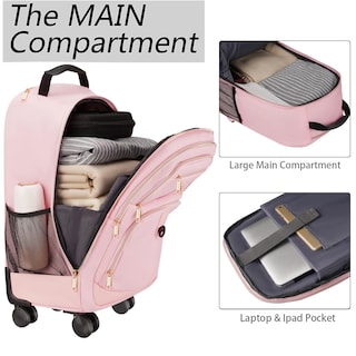Foto 3 | Foto 3 | Mochila Enrollable Matein Roller Para Portátil De 18 Pulgadas  Rosa  Para Mujer - Venta Internacional.