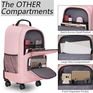 Foto 4 | Foto 4 | Mochila Enrollable Matein Roller Para Portátil De 18 Pulgadas  Rosa  Para Mujer - Venta Internacional.