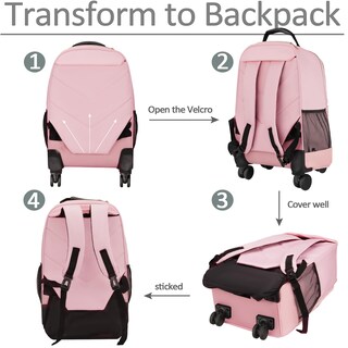 Foto 5 | Foto 5 | Mochila Enrollable Matein Roller Para Portátil De 18 Pulgadas  Rosa  Para Mujer - Venta Internacional.