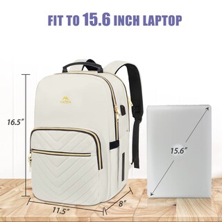 Foto 5 | Foto 5 | Mochila Matein Para Portátil De Viaje Antirrobo 15.6 Pulgadas Blanca Para Mujer - Venta Internacional.