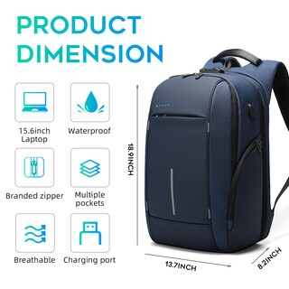 Foto 5 | Foto 5 | Mochila Bange Para Hombre Y Mujer  Portátil De 15 6 Pulgadas  Resistente Al Agua - Venta Internacional.