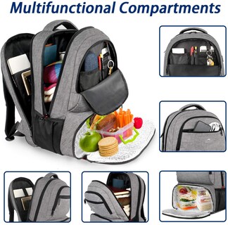 Foto 2 | Foto 2 | Mochila De Almuerzo Matein Con Aislamiento Térmico De 17 Pulgadas Con Puerto Usb - Venta Internacional.