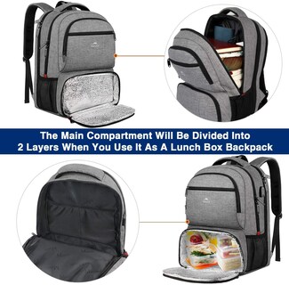 Foto 3 | Foto 3 | Mochila De Almuerzo Matein Con Aislamiento Térmico De 17 Pulgadas Con Puerto Usb - Venta Internacional.