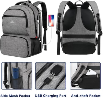 Foto 4 | Foto 4 | Mochila De Almuerzo Matein Con Aislamiento Térmico De 17 Pulgadas Con Puerto Usb - Venta Internacional.