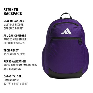 Foto 2 | Foto 2 | Mochila Adidas Striker Team Sports Para Fútbol 36 L Color Morado - Venta Internacional.