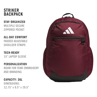 Foto 2 | Foto 2 | Mochila Adidas Striker Team Sports Maroon 36l Con Garantía De Por Vida - Venta Internacional.