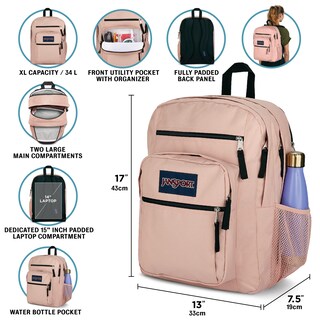 Foto 3 | Foto 3 | Mochila Jansport Grande Para Portátil Con 2 Compartimentos Y Funda De 15 Pulgadas - Venta Internacional.