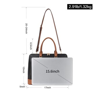 Foto 3 | Foto 3 | Maletín Cluci para Portátil de 15.6 Pulgadas Negro con Marrón para Mujer - Venta Internacional