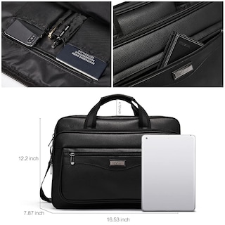 Foto 3 | Foto 3 | Maletín Cluci De Piel Para Hombre Con Portátil De 15,6 Pulgadas, Color Negro - Venta Internacional.