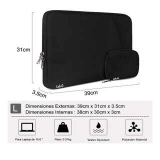 Foto 4 | Foto 4 | Funda Para Laptop Maletín Impermeable 15.6 In Para Macbook Lab.g, Negro