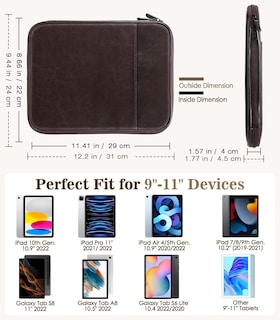 Foto 2 | Foto 2 | Funda Para Tableta Moko De 9 A 11 Pulgadas, Compatible Con Ipad 10.9, Marrón Oscuro - Venta Internacional.