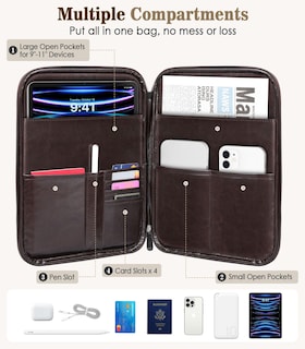 Foto 3 | Foto 3 | Funda Para Tableta Moko De 9 A 11 Pulgadas, Compatible Con Ipad 10.9, Marrón Oscuro - Venta Internacional.