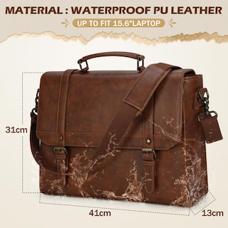 Foto 2 | Foto 2 | Bandolera Igolumon, De Piel Vintage, Impermeable, 15.6 Pulgadas - Venta Internacional.