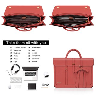 Foto 2 | Foto 2 | Bolsa Para Portátil Mosiso De Piel Sintética De 15 A 15 6 Pulgadas Para Mujer Color Coral - Venta Internacional.