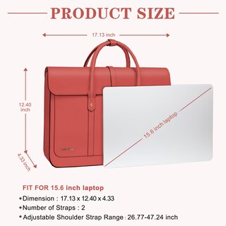 Foto 3 | Foto 3 | Bolsa Para Portátil Mosiso De Piel Sintética De 15 A 15 6 Pulgadas Para Mujer Color Coral - Venta Internacional.