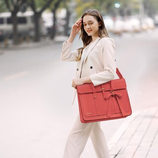Foto 4 | Foto 4 | Bolsa Para Portátil Mosiso De Piel Sintética De 15 A 15 6 Pulgadas Para Mujer Color Coral - Venta Internacional.