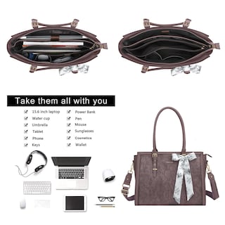 Foto 4 | Foto 4 | Bolsa Para Portátil Mosiso Para Mujer De 17 A 17 Pulgadas Piel Sintética Color Morado - Venta Internacional.
