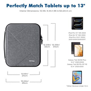 Foto 2 | Foto 2 | Funda Para Tablet Moko De 13 Pulgadas Para Ipad Air M3 2025 Color Gris - Venta Internacional.