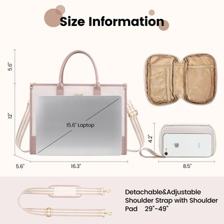 Foto 3 | Foto 3 | Bolsa Para Portátil Lovevook Canvas Work De 15.6 Pulgadas Rosa Para Mujer - Venta Internacional.