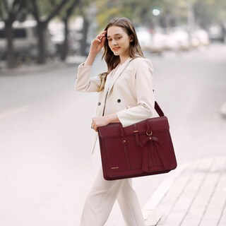 Foto 4 | Foto 4 | Bolsa Para Portátil Mosiso Para Mujer De 15 A 15-15 6 Pulgadas Piel Sintética Color Rojo Vino - Venta Internacional.
