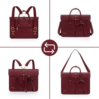 Foto 6 | Foto 6 | Bolsa Para Portátil Mosiso Para Mujer De 15 A 15-15 6 Pulgadas Piel Sintética Color Rojo Vino - Venta Internacional.