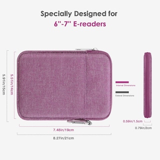 Foto 2 | Foto 2 | Funda Acolchada Moko Para Tableta Ereader De 6 A 7 Pulgadas Color Morado - Venta Internacional.