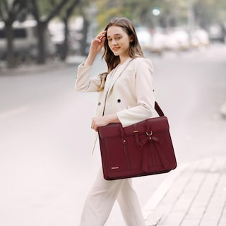 Foto 4 | Foto 4 | Bolsa Para Portátil Mosiso Para Mujer De Piel Sintética De 13 A 14 Pulgadas Color Rojo Vino - Venta Internacional.