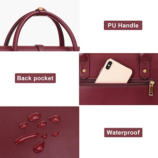 Foto 7 | Foto 7 | Bolsa Para Portátil Mosiso Para Mujer De Piel Sintética De 13 A 14 Pulgadas Color Rojo Vino - Venta Internacional.