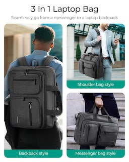 Foto 2 | Foto 2 | Bolsa Para Portátil Bagsmart 3 En 1 Repelente Al Agua 17.3 Pulgadas Para Hombre Negra - Venta Internacional.